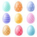 Easter eggs with patten in pastel colors