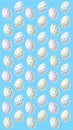 Easter eggs pattern on blue Story wallpaper Easter