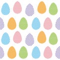 Easter eggs pattern with ornament, color isolated vector illustration Royalty Free Stock Photo