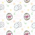 Easter eggs pattern seamless vector illustration background Royalty Free Stock Photo