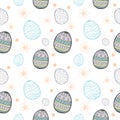 Easter eggs pattern seamless vector illustration background Royalty Free Stock Photo