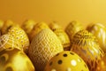Easter eggs patterns easter eggs compositions yellow monocromo Royalty Free Stock Photo