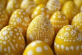Easter eggs patterns easter eggs compositions yellow monocromo Royalty Free Stock Photo