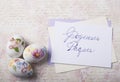 Easter eggs card with caligraphy fonts