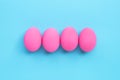 Easter Eggs, Pink eggs on blue background