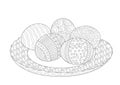 Easter Eggs in Plate Coloring Page