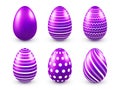 Easter eggs purple set. Spring Holidays in April. Seasonal celebration.Egg hunt. Sunday.