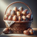 Easter Eggs Pysanka Ukrainian Basket Salvation Sacrifice Crucifixion Jesus Sunday Risen Sunrise AI Generated