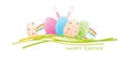 Easter Eggs, Rabbit Ears Vector illustration Royalty Free Stock Photo