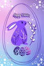 Easter eggs, rabbit. Perfect for a poster, cover or postcard.Web Royalty Free Stock Photo