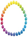 Easter Eggs Rainbow Frame Royalty Free Stock Photo