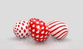 Easter eggs red colored. White background