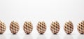 Easter eggs in retro cubic pattern pattern