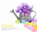 Easter eggs and saffron flowers