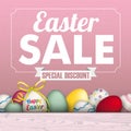 Easter Eggs Sale Frame Ribbon Royalty Free Stock Photo