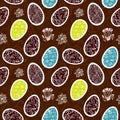 Easter eggs seamless chocolate pattern