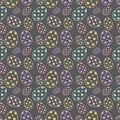 Easter Eggs with seamless ornament pattern, Vector Royalty Free Stock Photo
