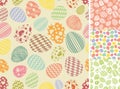 Easter eggs seamless pattern set.Silhouette