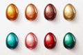 Easter Eggs Set, Color 3d Chicken Eggs, Painted Egg Royalty Free Stock Photo