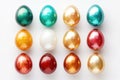 Easter Eggs Set, Color 3d Chicken Eggs, Painted Egg Royalty Free Stock Photo