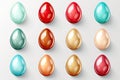 Easter Eggs Set, Color 3d Chicken Eggs, Painted Egg Royalty Free Stock Photo
