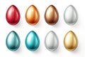 Easter Eggs Set, Color 3d Chicken Eggs, Painted Egg Royalty Free Stock Photo