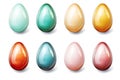 Easter Eggs Set, Color 3d Chicken Eggs, Painted Egg Royalty Free Stock Photo