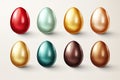 Easter Eggs Set, Color 3d Chicken Eggs, Painted Egg Royalty Free Stock Photo