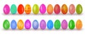Easter eggs set. Colorful realistic egg design with pattern isolated on white background. Vector illustration. Royalty Free Stock Photo