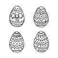Easter eggs set hand drawing