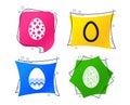 Easter eggs signs. Circles and floral patterns. Vector