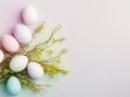 Easter eggs and spring decor, branches. AI