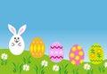 Easter eggs in spring grass Royalty Free Stock Photo