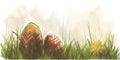 Easter eggs and spring themed background Royalty Free Stock Photo