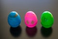 Easter Eggs stand up in front of a black background Royalty Free Stock Photo