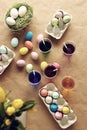Easter eggs on the table Royalty Free Stock Photo