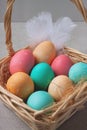 Easter eggs in trendy pastel colors