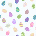 Seamless repeating pattern of colourful easter eggs Royalty Free Stock Photo
