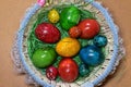 Easter eggs in various colors Royalty Free Stock Photo