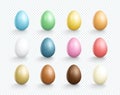 Easter Eggs Vector Element Plain Colors Set 3d Isolated