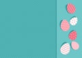 Easter eggs vector greeting card. Happy spring background. Easter egg hunt. Cute paper banner. Holiday Royalty Free Stock Photo