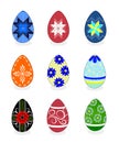 Easter eggs: vector illustration with a set of colorful painted Royalty Free Stock Photo
