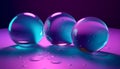 Easter eggs with water drops on a purple background. 3d rendering Royalty Free Stock Photo