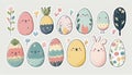 Easter eggs, watercolor stickers.