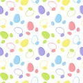 Easter eggs on a white background, dynamic seamless pattern, color vector illustration Royalty Free Stock Photo
