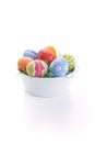 Easter eggs in white bowl Royalty Free Stock Photo