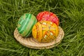 Easter Eggs on Wicker Plate