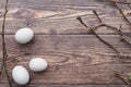 easter eggs willow twigs. High quality photo Royalty Free Stock Photo