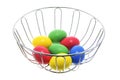 Easter Eggs in Wire Bowl