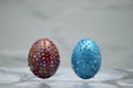 Easter eggs on a wooden background . Royalty Free Stock Photo